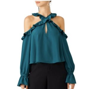 Likely Teal Green Off the Shoulder Shirt Size S